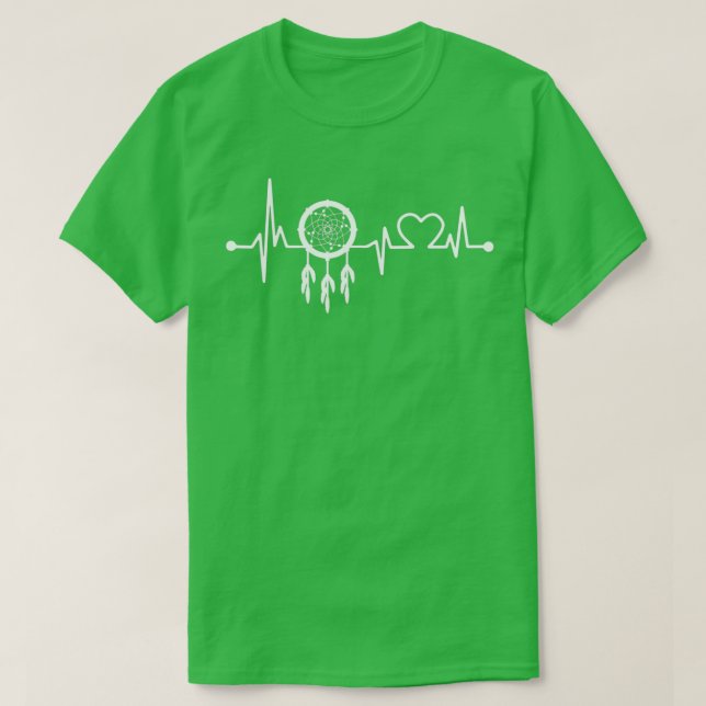 NATIVE AMERIKANISCHE HARTBEAT WEISS T-Shirt (Design vorne)