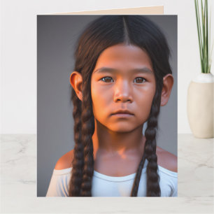 NATIVE AMERIKANISCHE JUGENDLICHE KUNST GEBURTSTAG KARTE