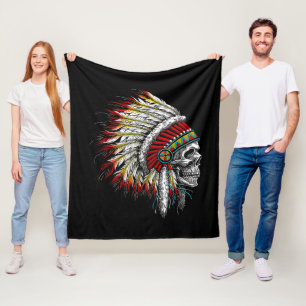 Native Amerikanische Ureinwohner Chief Skull Motor Fleecedecke