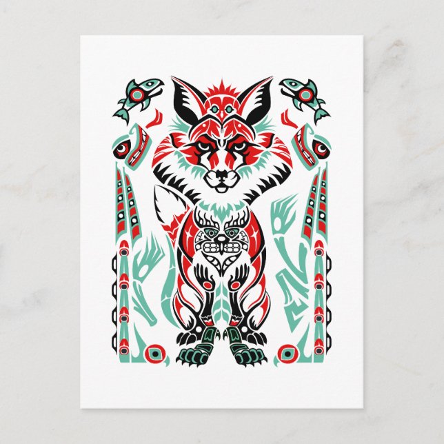Native Amerikanische Ureinwohner Fox Postkarte (Vorderseite)