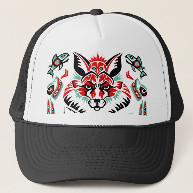 Native Amerikanische Ureinwohner Fox Truckerkappe (Vorderseite)