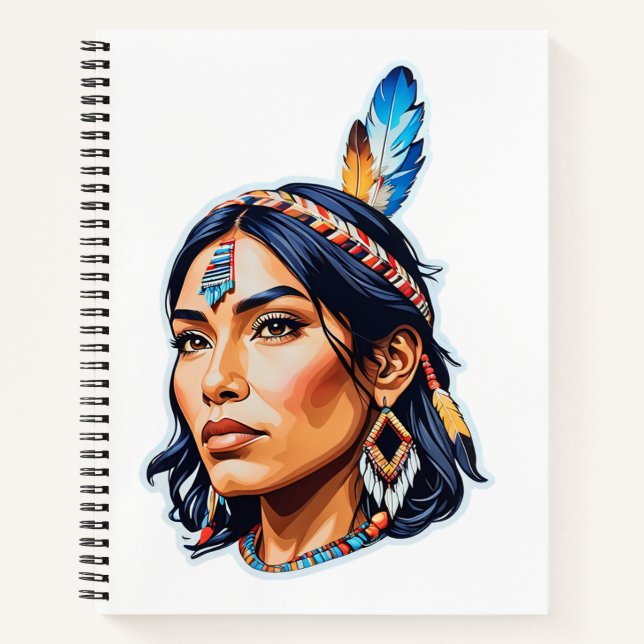 Native Amerikanische Ureinwohner Lady Notizbuch (Vorderseite)