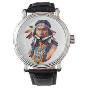 Native Amerikanische Ureinwohner Man Armbanduhr