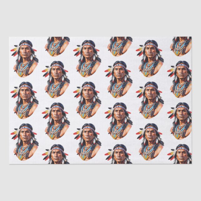 Native Amerikanische Ureinwohner Man Seidenpapier (Vorderseite)