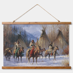 Native Amerikanische Ureinwohner Southwest Art Wal Wandteppich Mit Holzrahmen