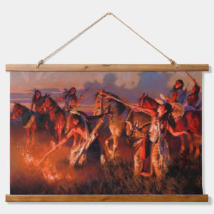 Native Amerikanische Ureinwohner Southwest Art Wal Wandteppich Mit Holzrahmen