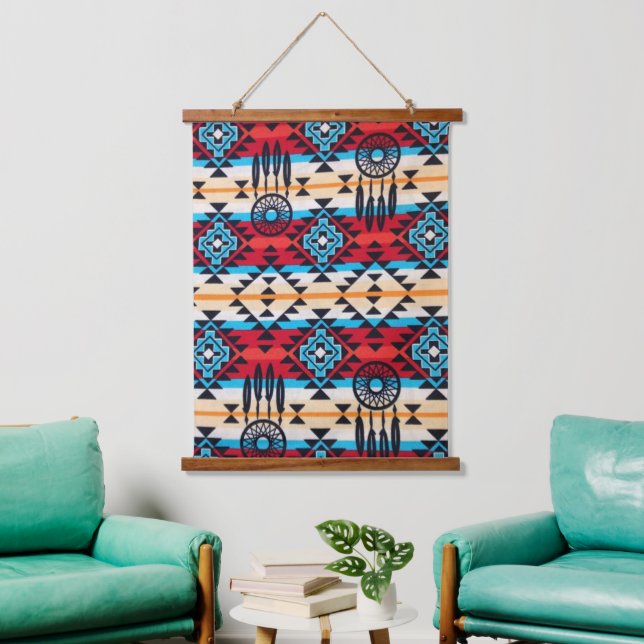 Native Amerikanische Ureinwohner Southwest Art Wal Wandteppich Mit Holzrahmen (Wohnzimmer)