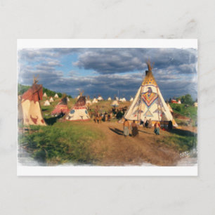 Native Amerikanische Ureinwohner Village Postkarte