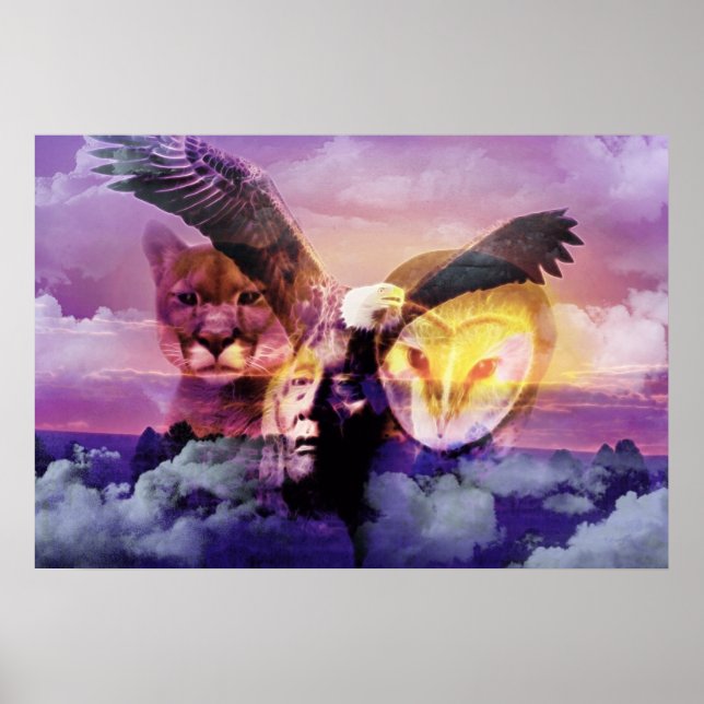 Native Amerikanische Ureinwohner Warrior Poster (Vorne)