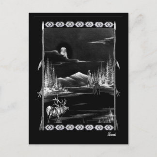 NATIVE AMERIKANISCHE ZUSAMMENARBEIT POSTKARTE