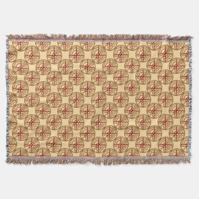 Native Art Blanket Spirituelle Tribal Throw Blanke Decke (Vorderseite)