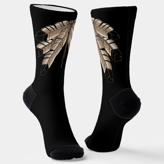 Native Art Socks Eagle Fathers Socks Customized Socken (Gewinkelt)
