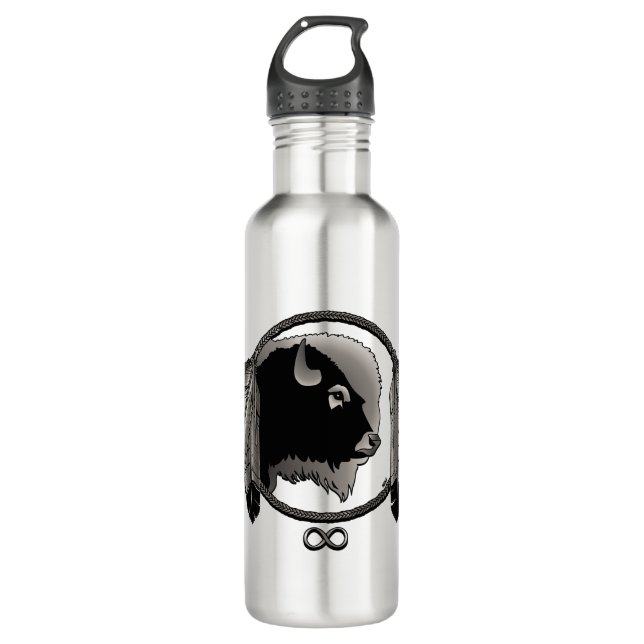 Native Art Spirit Animal Metis Trinkflasche (Vorderseite)
