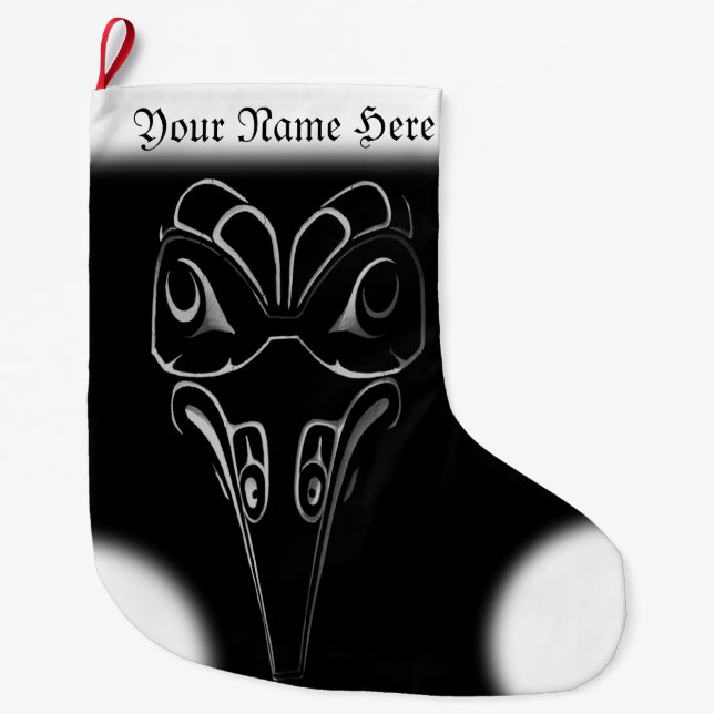 Native Art Weihnachts-Strumpf Totem Pole Strumpf Großer Weihnachtsstrumpf (Vorderseite)