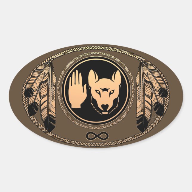 Native Art Wolf Stickers Metis Rebellion Stickers (Vorderseite)