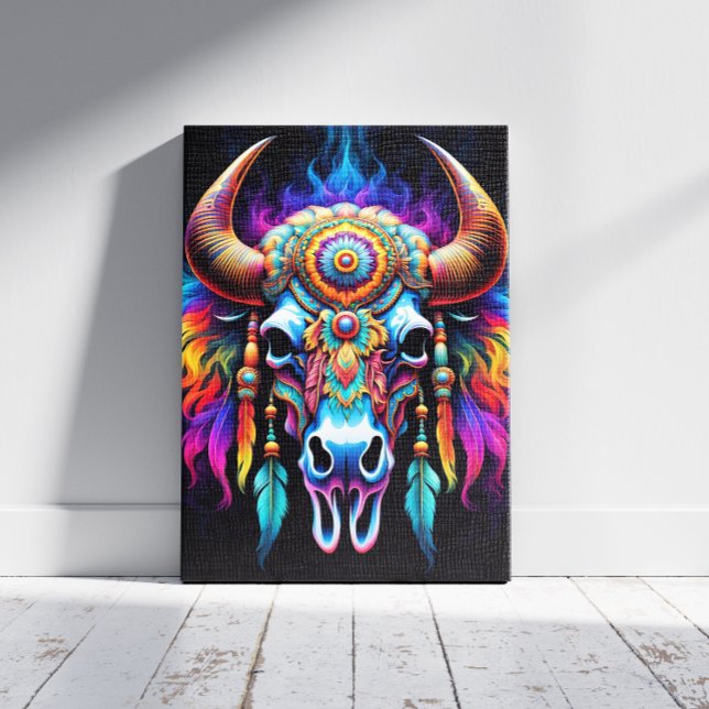 Native Bison Skull Leinwanddruck (Von Creator hochgeladen)