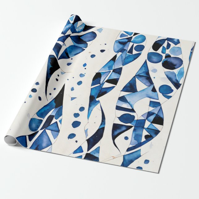 Native Blue Harmony Geschenkpapier (Ungerollt)
