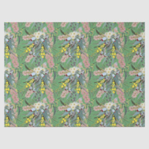 Native Bush Blooms Summer Green Seidenpapier