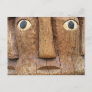 Native Carved Face Postkarte
