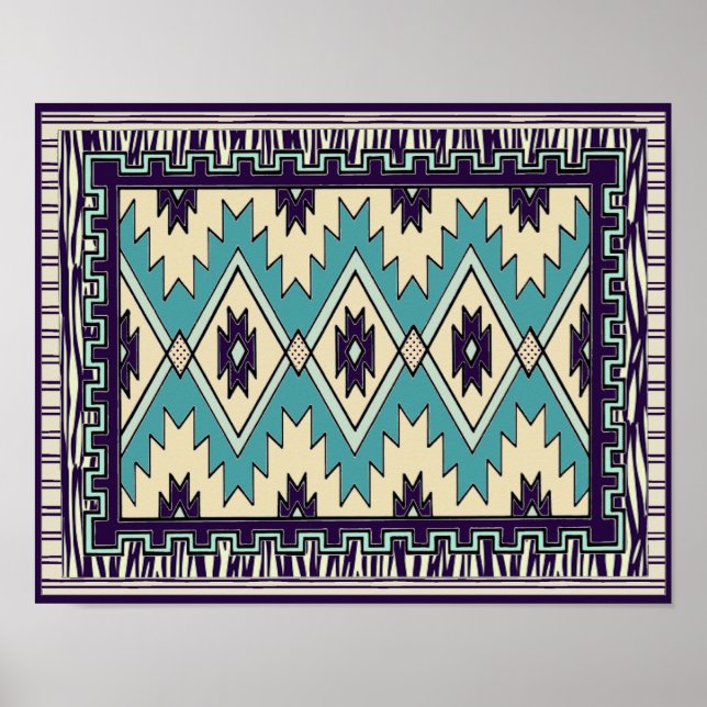 Native Chieftain Pattern Poster Print (Vorne)