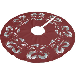Native Christmas Tree Skirt Tribal Haida Deco Polyester Weihnachtsbaumdecke