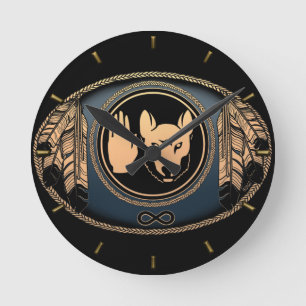 Native Clock Custom First Nation Flag Wall Clock Runde Wanduhr