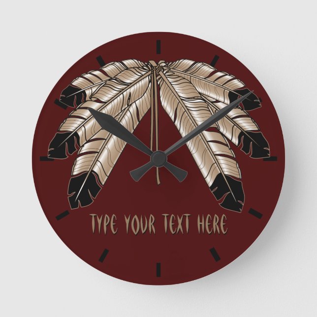 Native Clock Custom First Nation Stamm Wall Clock Runde Wanduhr (Vorderseite)