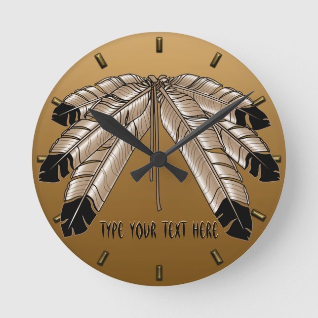 Native Clock Custom First Nation Stamm Wall Clock Runde Wanduhr (Vorderseite)
