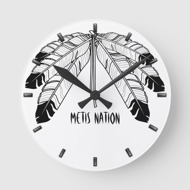 Native Clock Custom First Nation Tribe Wall Clock Runde Wanduhr (Vorderseite)