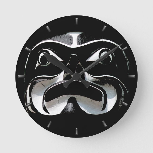 Native Clock Custom First Nation Tribe Wall Clock Runde Wanduhr (Vorderseite)