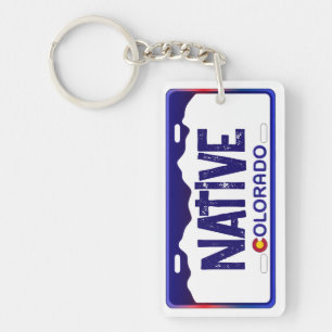 Native Colorado blauer Nummernschild Schlüsselanhä Schlüsselanhänger