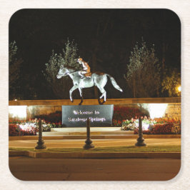 Native Dancer Horse Statue Saratoga Paper Unterset Rechteckiger Pappuntersetzer
