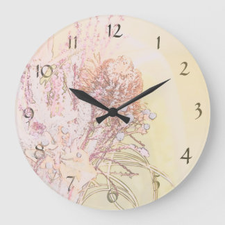 Native Flowers Wall Clock Große Wanduhr