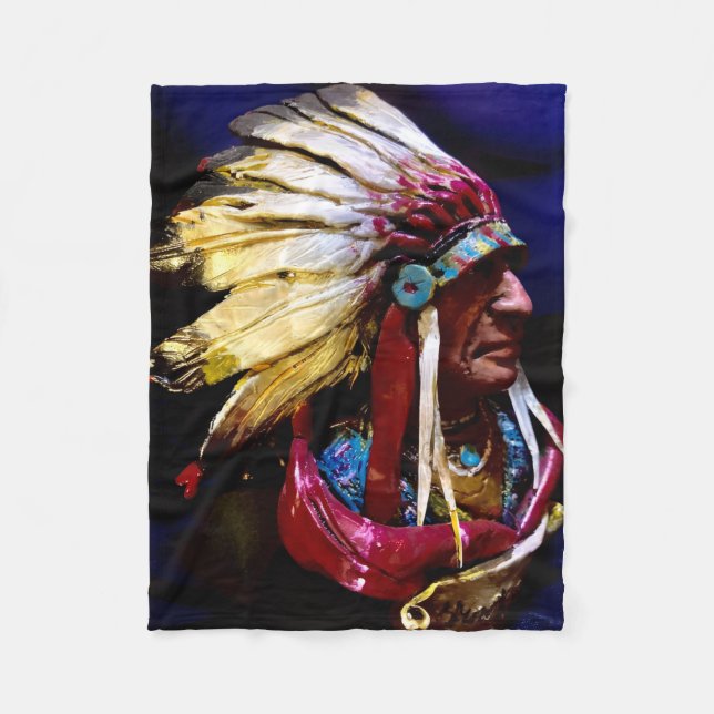 Native " Hunkpapa Chief" original art  Fleecedecke (Vorderseite)