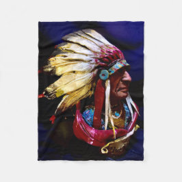 Native " Hunkpapa Chief" original art Fleecedecke