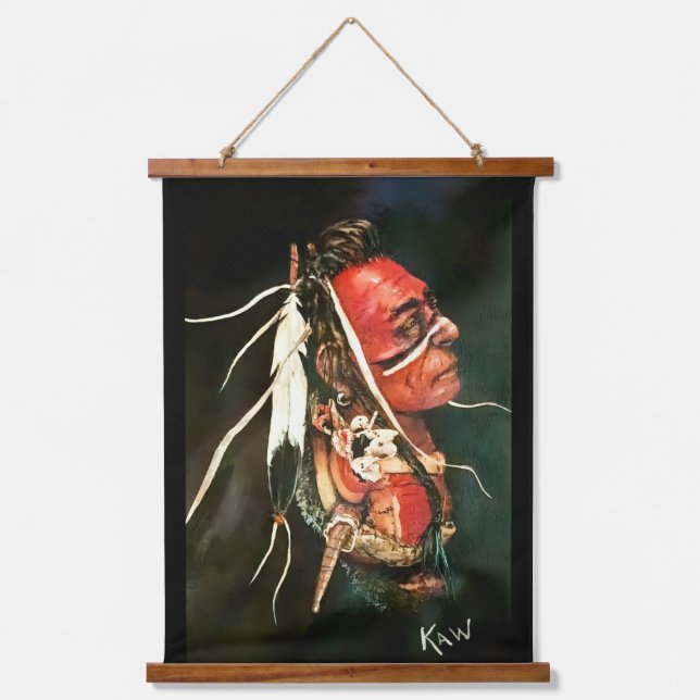 Native "Kaw" original art  Wandteppich Mit Holzrahmen (Vorderseite)