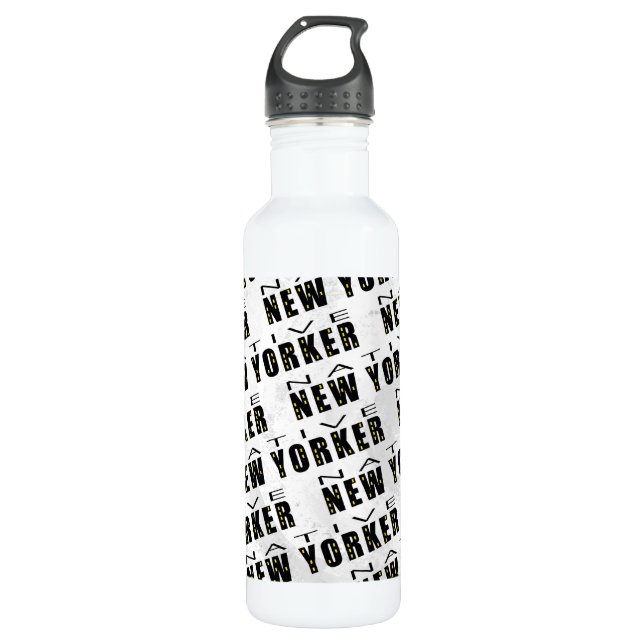 Native New Yorker Pattern Edelstahlflasche (Vorderseite)