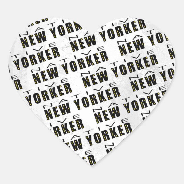Native New Yorker Pattern Herz-Aufkleber (Vorderseite)