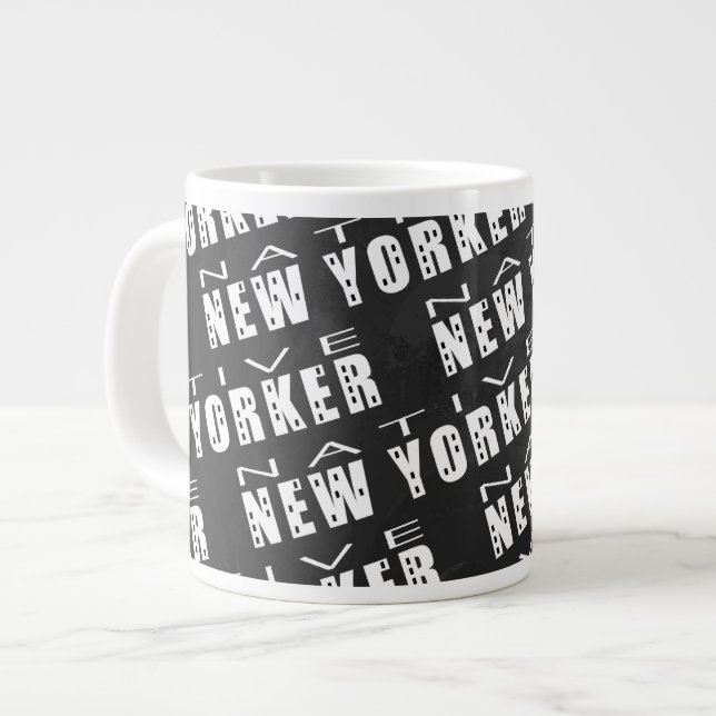 Native New Yorker Pattern Jumbo-Tasse (Vorderseite Links)