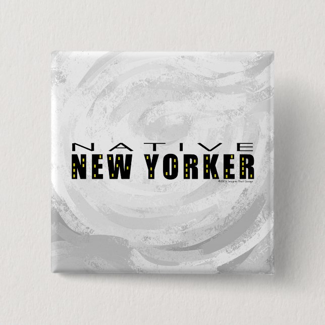 Native New Yorker schwarz Button (Vorderseite)