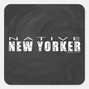Native New Yorker schwarz Quadratischer Aufkleber