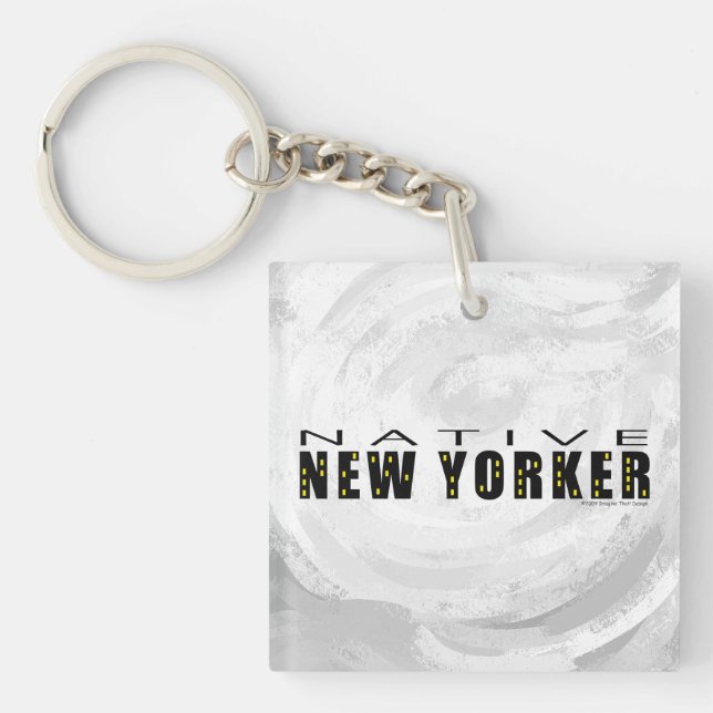Native New Yorker schwarz Schlüsselanhänger (Vorderseite)