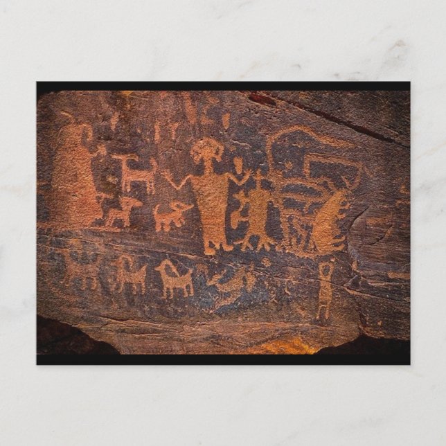 Native prähistorische Rock Art Postkarte (Vorderseite)