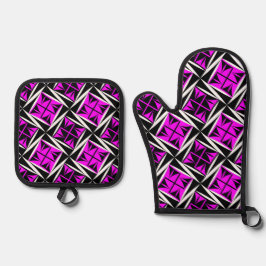 Native Sacred Winds in Pink Ofenhandschuh & Topflappen-Set