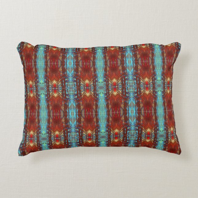 Native Santa Fe Pow wow Türkis Pillow Dekokissen (Vorderseite)