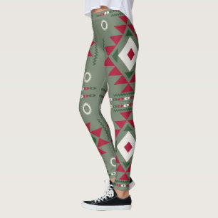 Native Santa Pattern Leggings