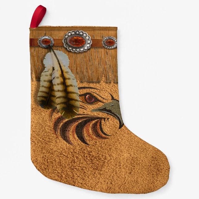 Native Spirit "Hawk" Weihnachtsfest Strumpf Kleiner Weihnachtsstrumpf (Vorderseite)