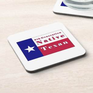 Native Texan Flag der 5. Generation Getränkeuntersetzer