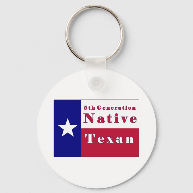 Native Texan Flag der 5. Generation Schlüsselanhänger (Vorderseite)