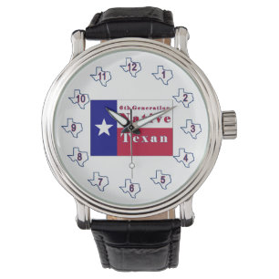 Native Texan Flag der 6. Generation Armbanduhr